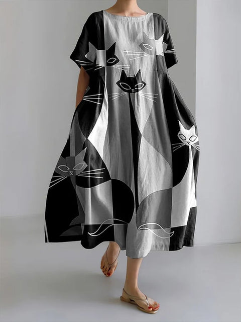3D digital printing women's casual fashion plus size short-sleeved dress m302781