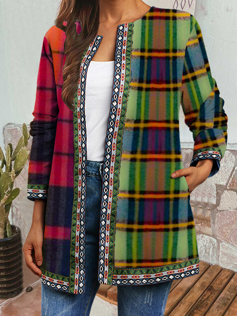Autumn and winter retro ethnic style print jacket cardigan m303251 02