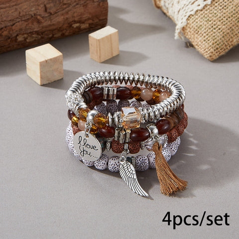 Neues böhmisches Armband, kreatives Quasten-Mehrschicht-Perlenarmband m3331286