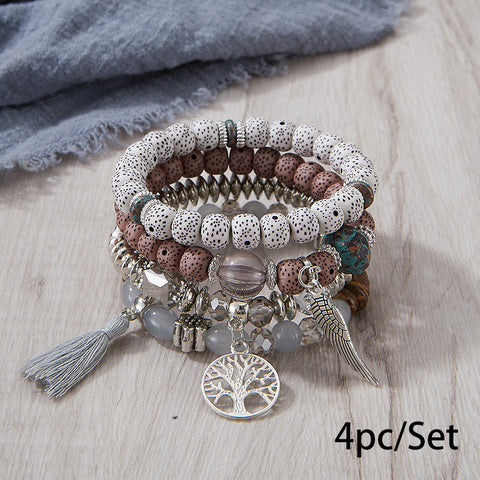 Neues böhmisches Armband, kreatives Quasten-Mehrschicht-Perlenarmband m3331286