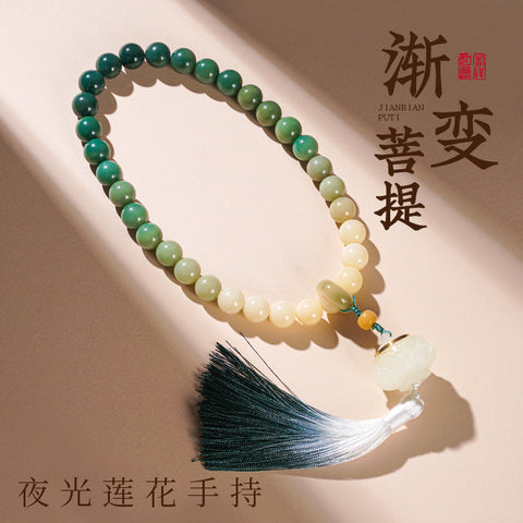 Dunhuang Feitian 108 Bodhi-Samen-Buddha-Perlenarmband Wentian Weißer Jade-Bodhi-Samen Chinesischer männlicher Rosenkranz Wenwan Handheld M3331306