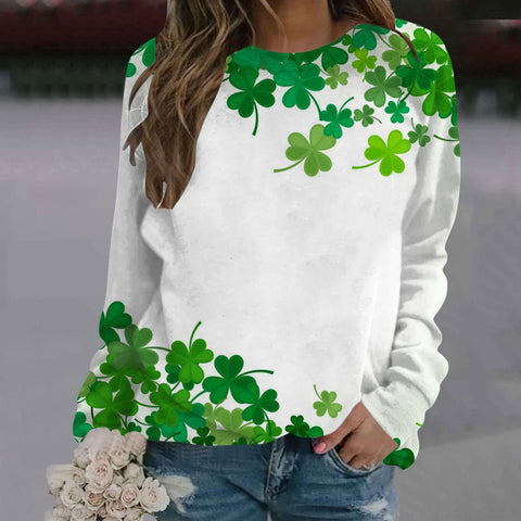Pull col rond imprimé manches longues femme m300913 
