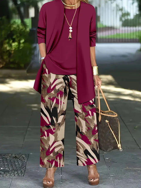 3D printed 3-piece set top vest trousers m302613