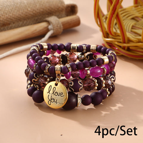 Neues böhmisches Armband, kreatives Quasten-Mehrschicht-Perlenarmband m3331286