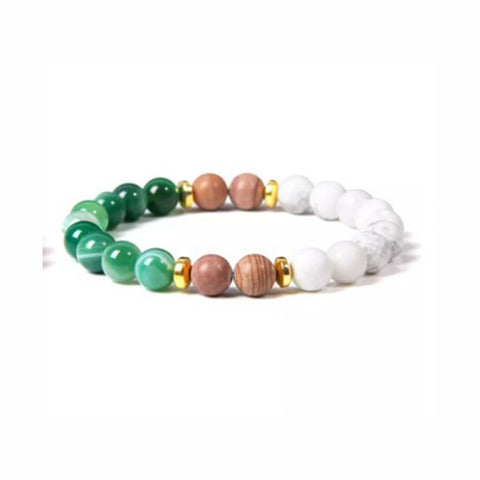 Naturstein Weißkiefer Goldscheibe Armband Armband m3331273