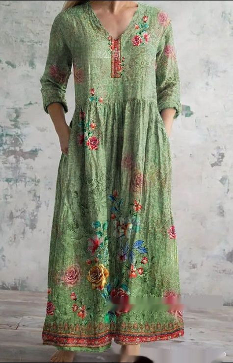 3D printing Amazon European and American summer casual loose long-sleeved dress m301729