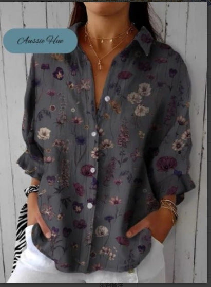 Long Sleeve Shirt 3D Sequin Gradient Print Loose Casual Top m302406