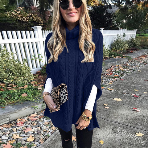 Rollkragenpullover, einfarbig, Street-Hipster-Pullover, lockerer, modischer Pullover für Damen, m300498 