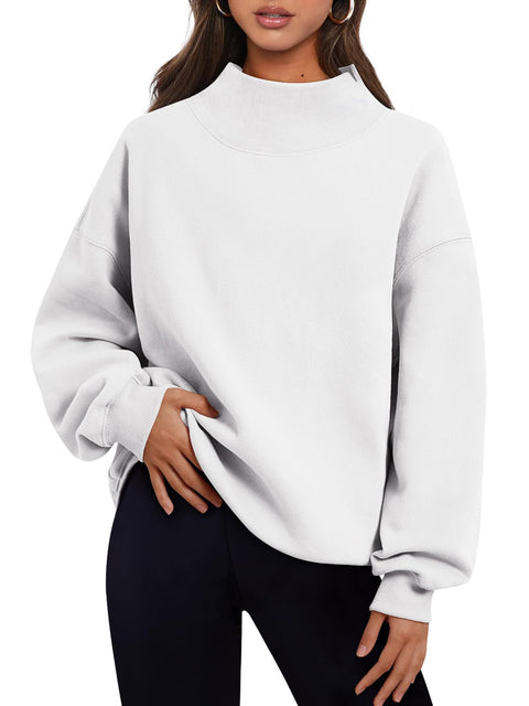 Women's sweatshirt long-sleeved turtleneck pullover sweatshirt casual sweater fleece top women's m302142