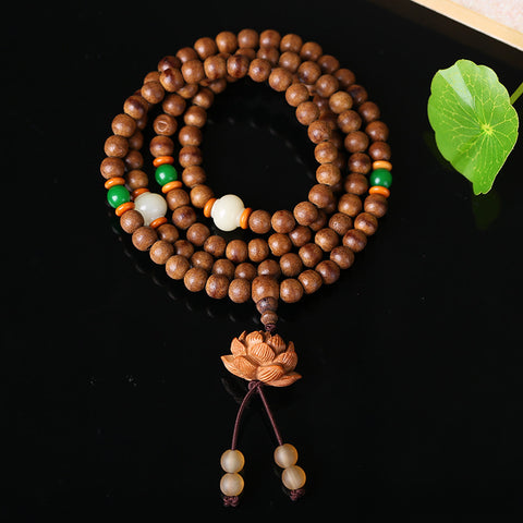 Kalimantan Adlerholz Armband, süß duftende Adlerholz Halskette, Pullover Kette, einfache Adlerholz 108 Buddha Perlen m3331317