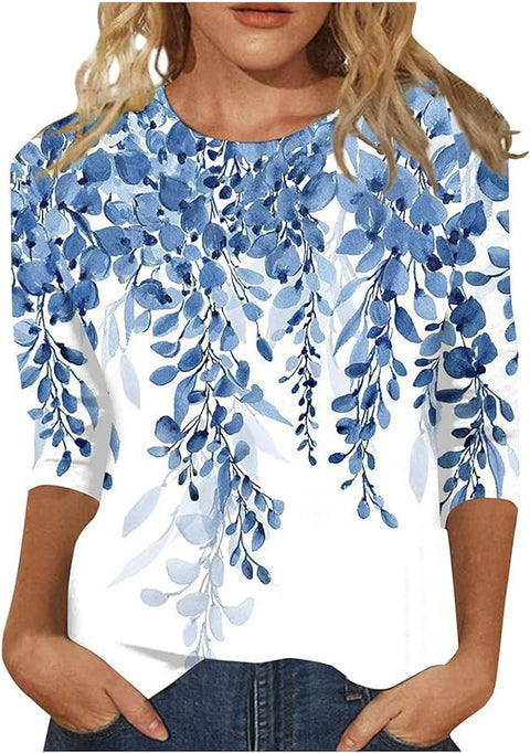 Einfarbiges T-Shirt mit Rundhalsausschnitt und Aufdruck m300770 