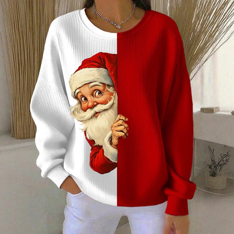 Knitted top snowflake christmas tree mix and match casual commuter sweater m302212