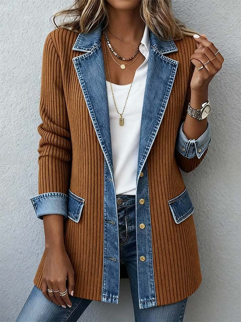 New women's clothing fashionable and elegant slim-fitting long-sleeved splicing jacket m303210
