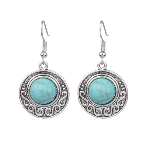 Boucles d'oreilles géométriques en alliage pour femmes, vacances à la plage, acrylique, turquoise, texture, m5010555