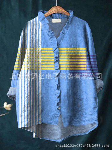 T-shirt ample à col ras du cou pour femme, grande taille, décontracté, imprimé, m301365 