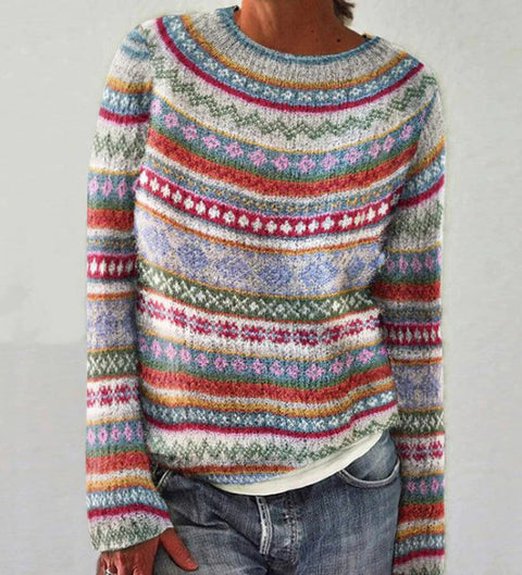 Neuer Pullover mit Rundhalsausschnitt, farblich passender, lockerer, modischer Pullover, Strickpullover m300454 