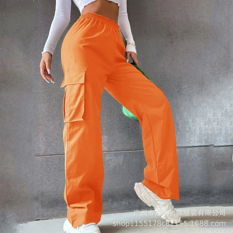 Gürtellose Hose mit hoher Taille, weite Beinhose, gerade, lockeres Temperament, Pendlerhose, Freizeithose, m301371 