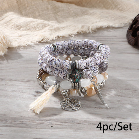 Neues böhmisches Armband, kreatives Quasten-Mehrschicht-Perlenarmband m3331286