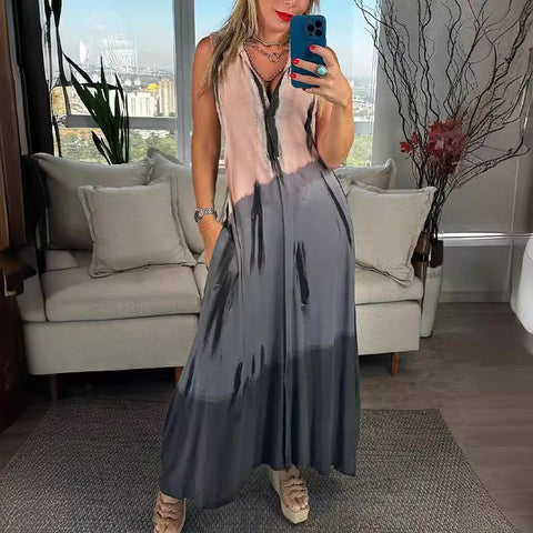 Fashion explosion V-neck printing dress m301904