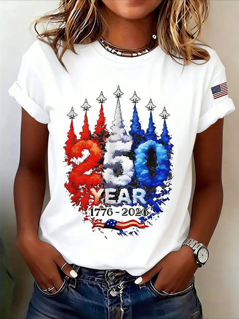 Digital Printed Casual Women's Crew Neck T-Shirt m302372