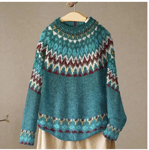 Neuer Pullover mit Rundhalsausschnitt, farblich passender, lockerer, modischer Pullover, Strickpullover m300454 