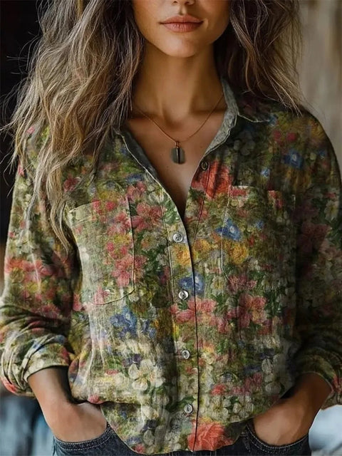 V-neck printed shirt m302770