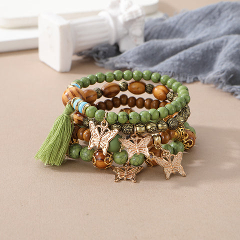 Neues böhmisches Armband, kreatives Quasten-Mehrschicht-Perlenarmband m3331286