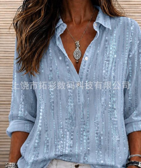 3D printed casual top women's loose top m303043