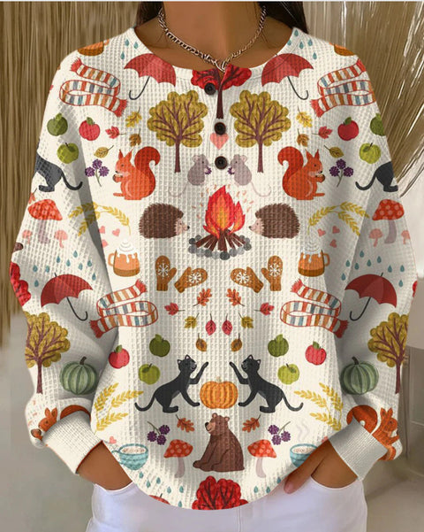 Casual stand-up collar POLO long-sleeved top m302619