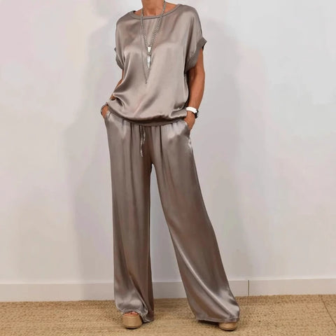 Trendy loose shirt wide-leg trousers casual suit m302295