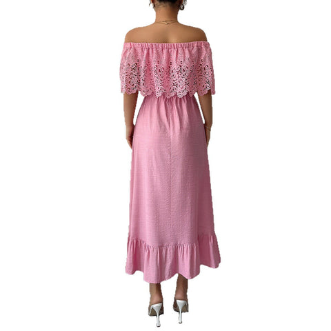 Elegantes, schulterfreies A-förmiges langes Kleid m301401 