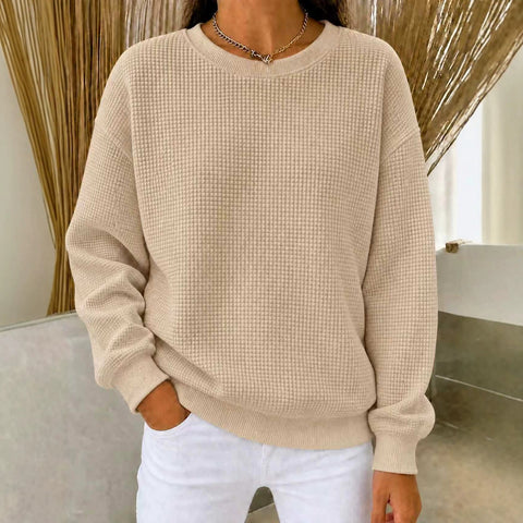 Solid color simple women's top crew neck loose fashion T-shirt m303224