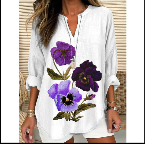 Pull ample à col rond et imprimé pour femme, grande taille, décontracté, T m301359 