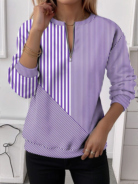 Ladies temperament casual fashion half zipper sweater m303061
