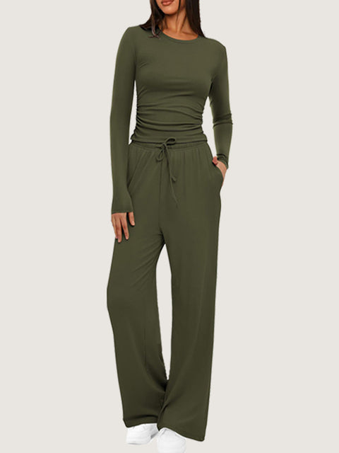 Casual suit women's long-sleeved wide-leg pants multi-occasion sportswear m301800