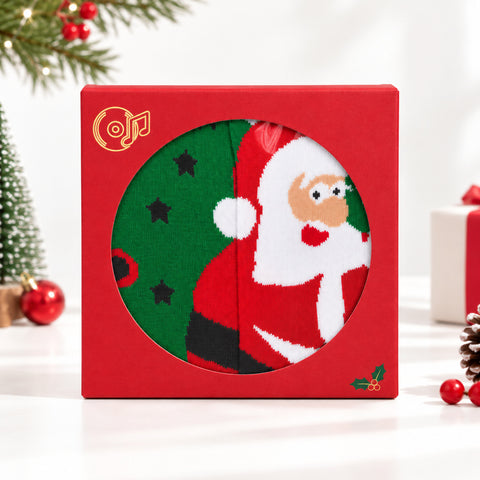 Christmas-themed record-shaped gift box socks, double boxed inside and outside FF3332064