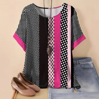 printing round neck casual large size pullover women's clothing m301291