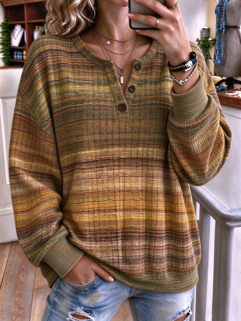 Autumn and winter women's new multi-color 3D printed women's button fashion sweater FF303493