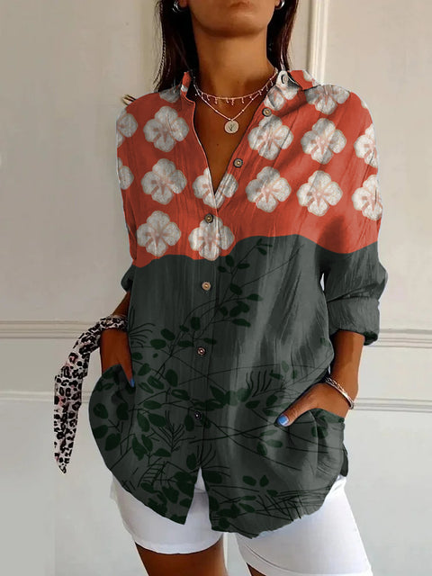 Sommertrend Langarmshirt Blumenmuster Druck 3D Shirt m301226 