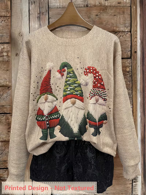 3D digital printing crew neck knitted sweater casual loose pullover FF303424 01