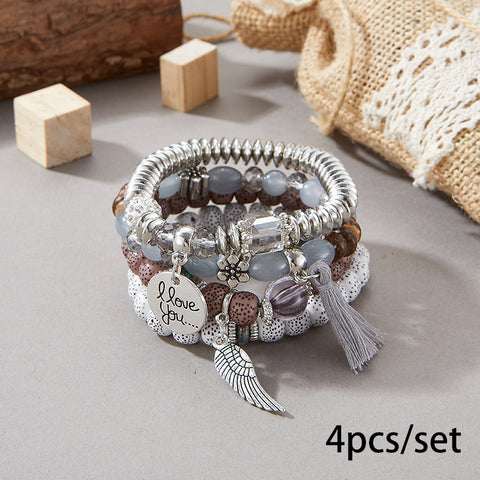 Neues böhmisches Armband, kreatives Quasten-Mehrschicht-Perlenarmband m3331286