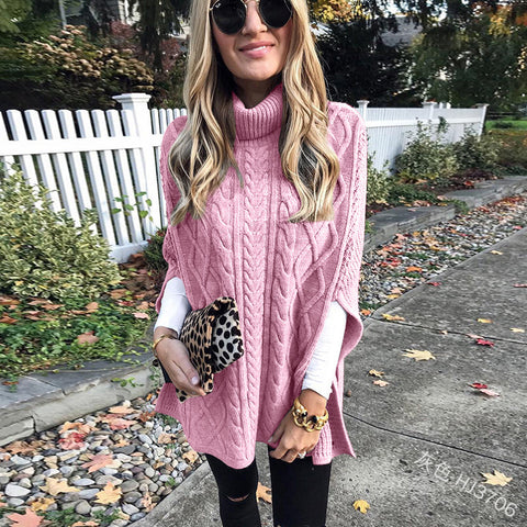 Rollkragenpullover, einfarbig, Street-Hipster-Pullover, lockerer, modischer Pullover für Damen, m300498 