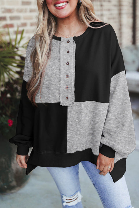 Splicing contrasting fleece buckle long lapel sweater women's upper m301011
