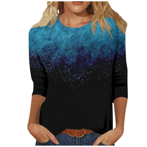 Einfarbiges T-Shirt mit Rundhalsausschnitt und Aufdruck m300770 