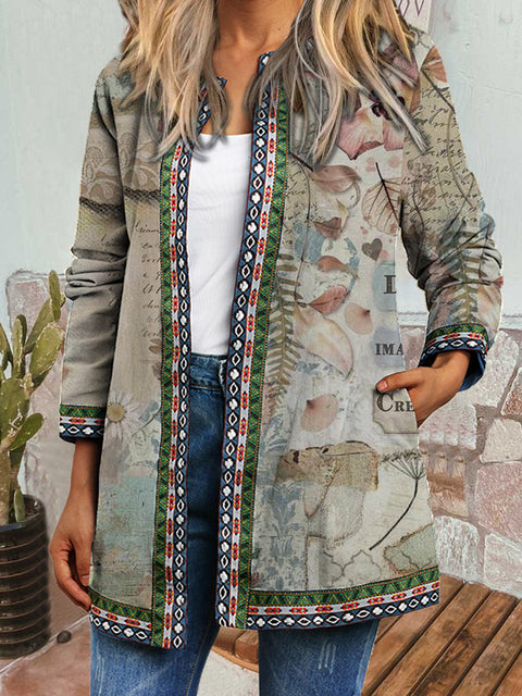 Autumn and winter retro ethnic style print jacket cardigan m303251 02