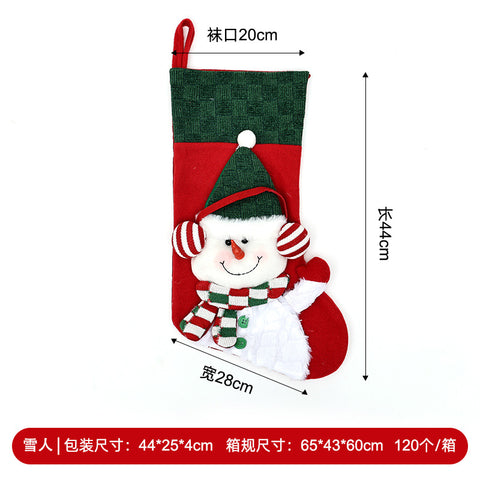 Christmas decoration candy socks embroidery Rudolph Christmas socks children's gift socks gift bag window pendant FF3332058