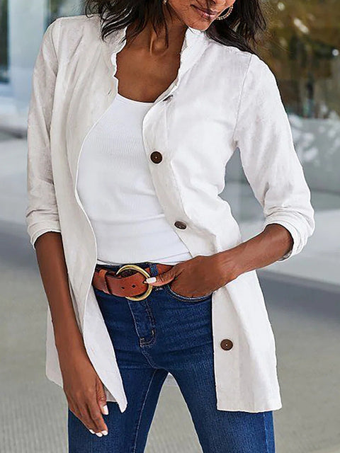 Lässige Strickjacke mit langen Ärmeln, Netzfarbe, Damen-Shirtjacke m300423 