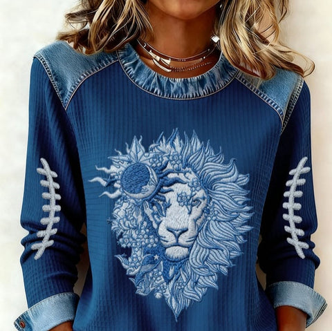 Women's printed women's crew neck sweater m302298