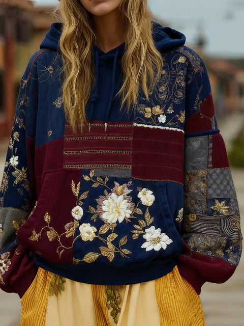 casual hooded long-sleeved pullover, regular digital printing women's sweater FF303127