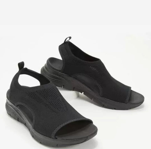 Chaussures d'été en maille à semelles épaisses, à enfiler, style bouche de poisson, décontractées, pour femmes, M3331069 